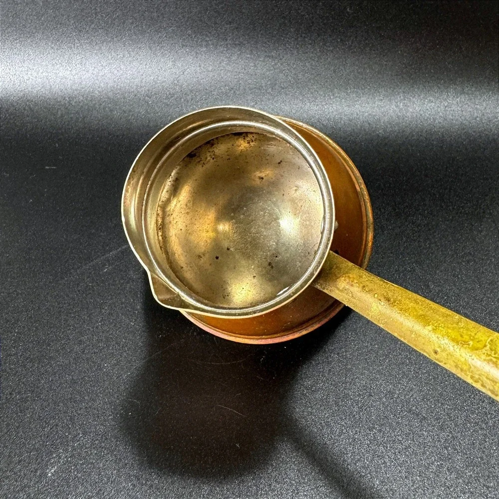 ODI Solid Copper Turkish Coffee Pot Brass Handle Made in Korea Vintage Cezve